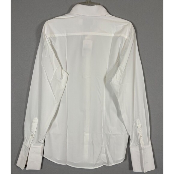 NWT Mizzen Main Leeward Dress Shirt Mens M White Trim Fit French Cuff - Picture 2 of 8